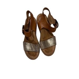 Stylish Brown and Gold Women's Sandals